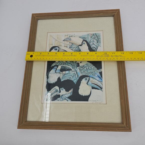 Joyce Kasprzyk Signed Art Print Toucans 7.5x9.5" - Custom Frame 15.25x12.25" - Picture 6 of 9